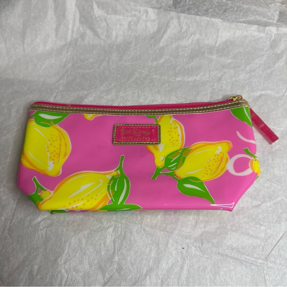 Lilly Pulitzer Pink and Yellow Cosmetic Bag